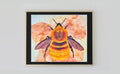 Ackerhummel | Kunstwerk aus Alkoholtinte & Acrylfarbe mit Goldhighlights | Original auf Leinwand