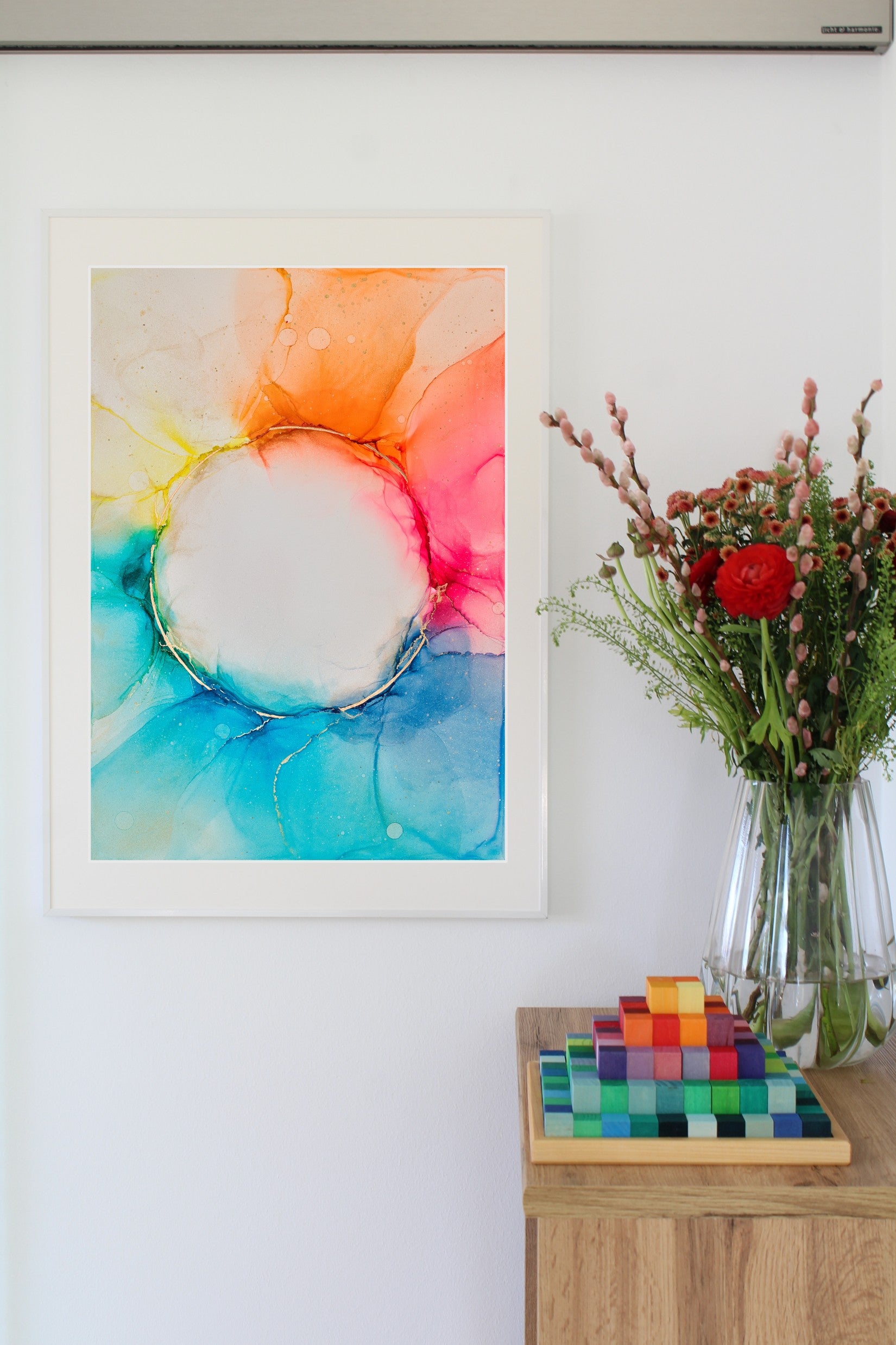 Farbfokus | Kunstwerk aus Alkoholtinte & Gold Highlights