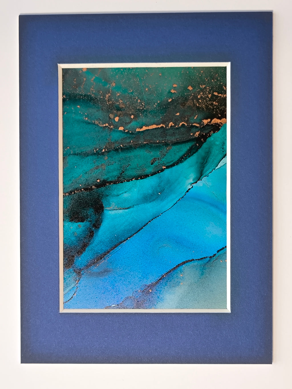 Nordlicht Serie blaues Passepartout