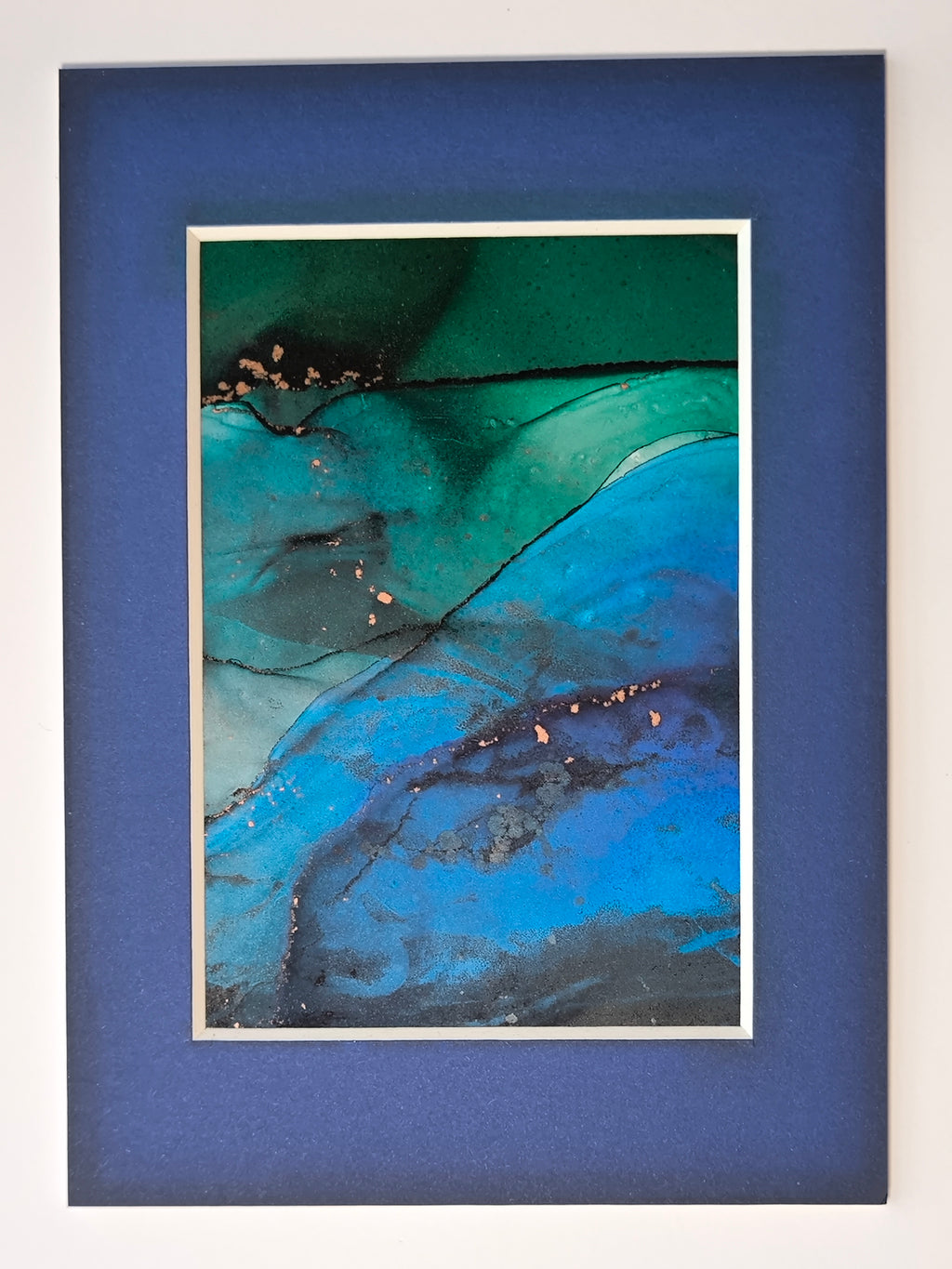 Nordlicht Serie blaues Passepartout