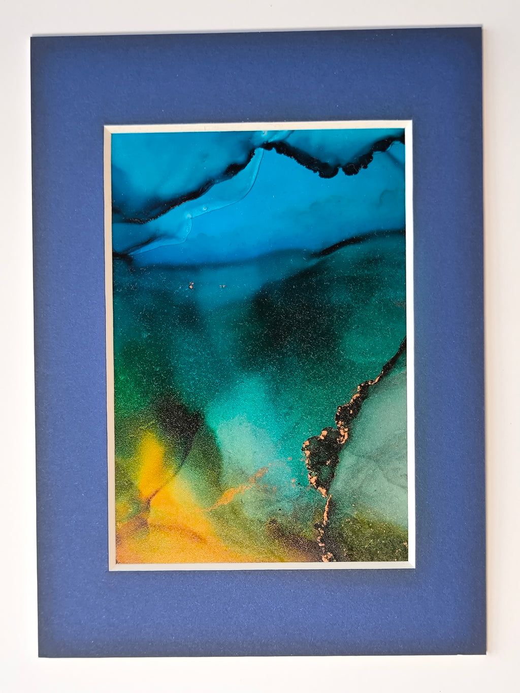 Nordlicht Serie blaues Passepartout