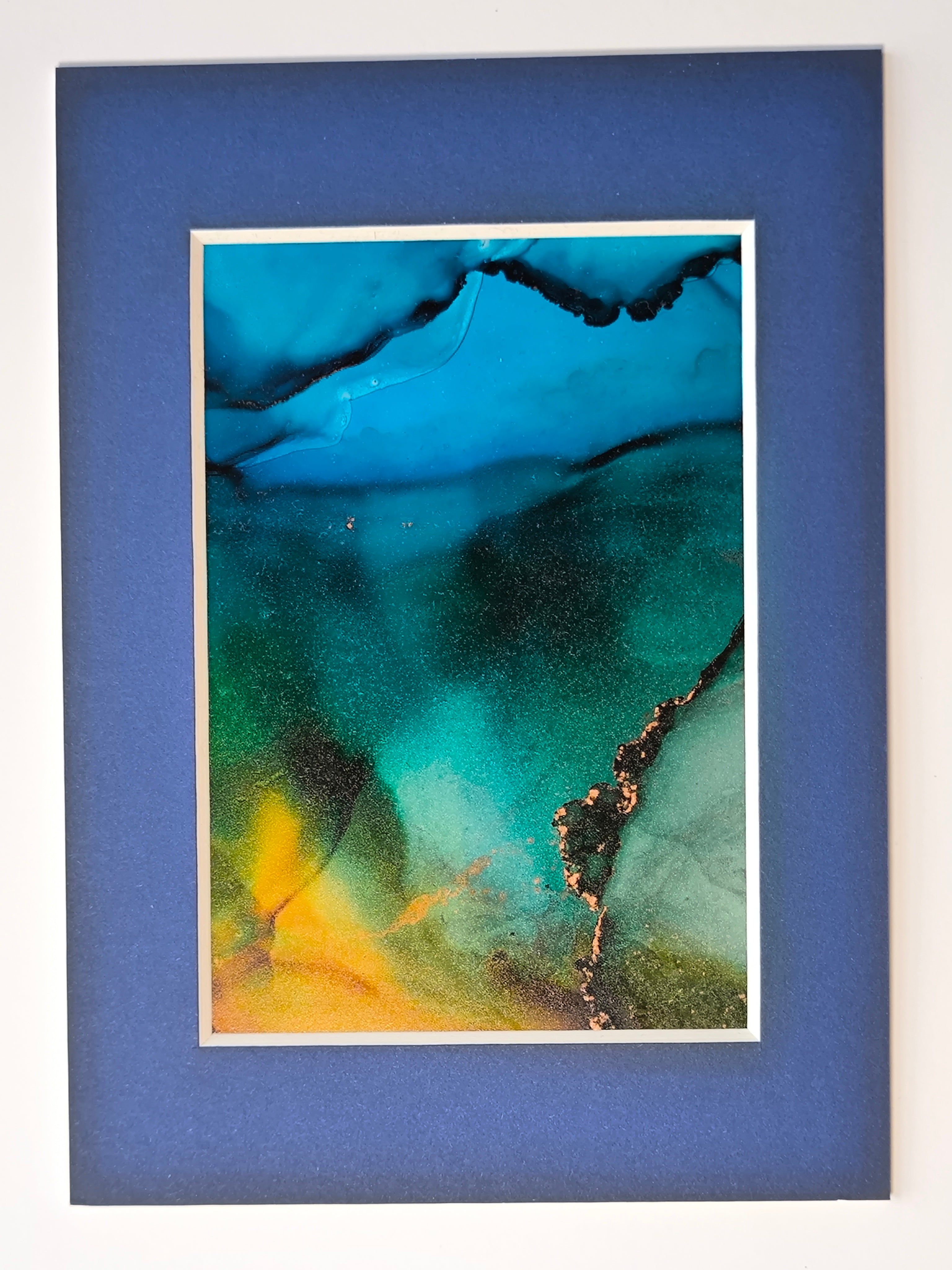 Nordlicht Serie blaues Passepartout