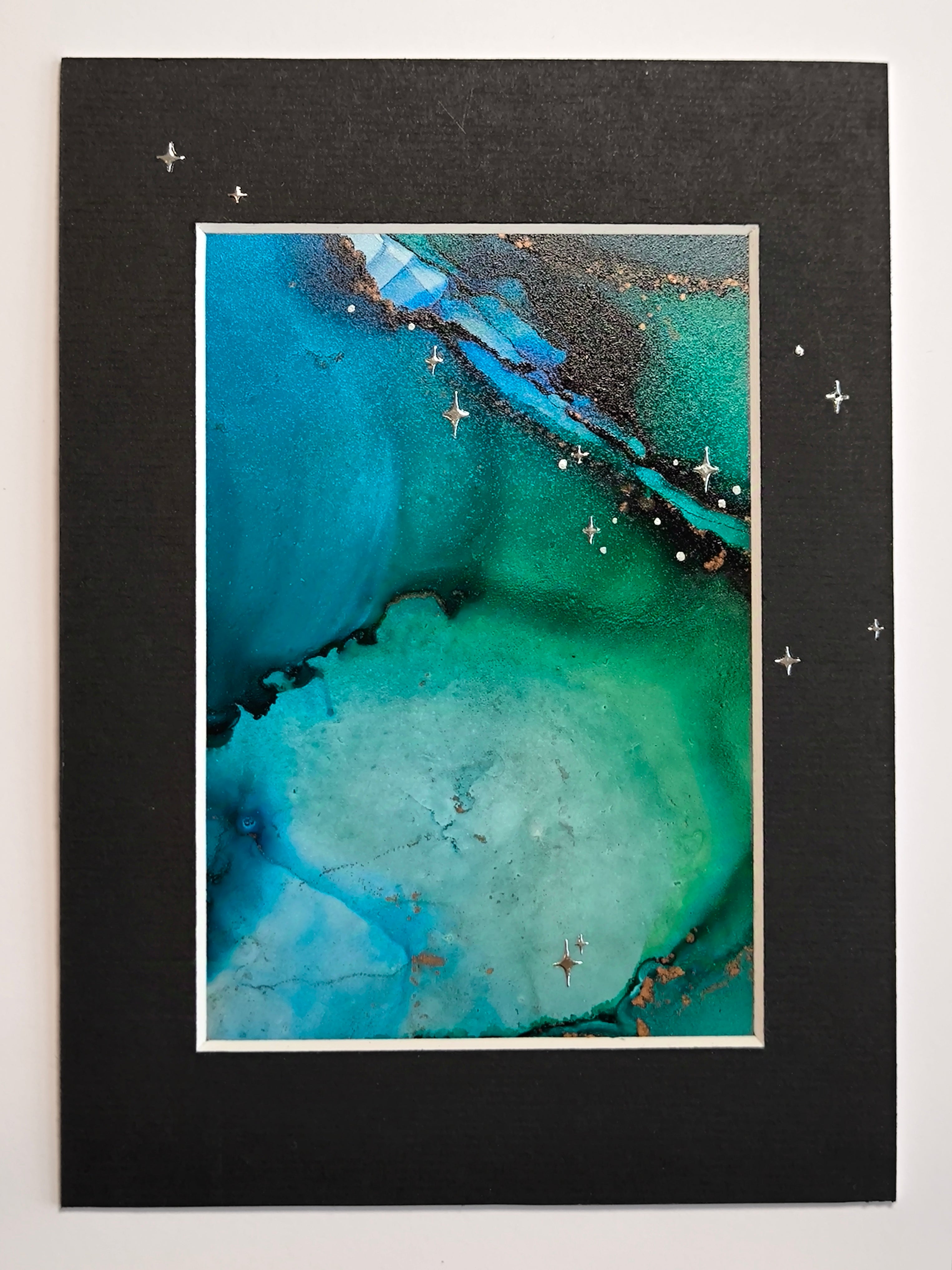 Nordlicht Serie schwarzes Passepartout