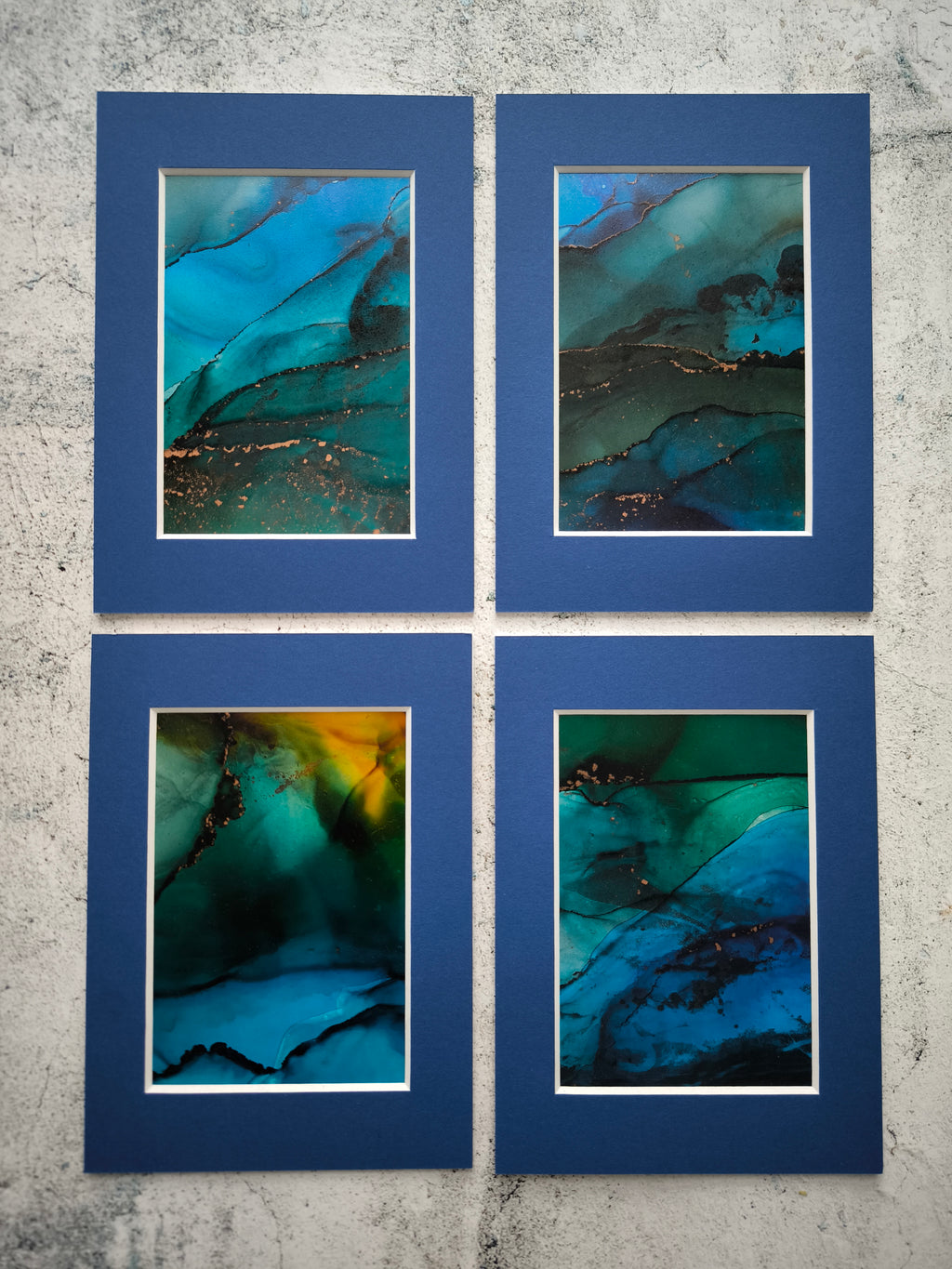 Nordlicht Serie blaues Passepartout