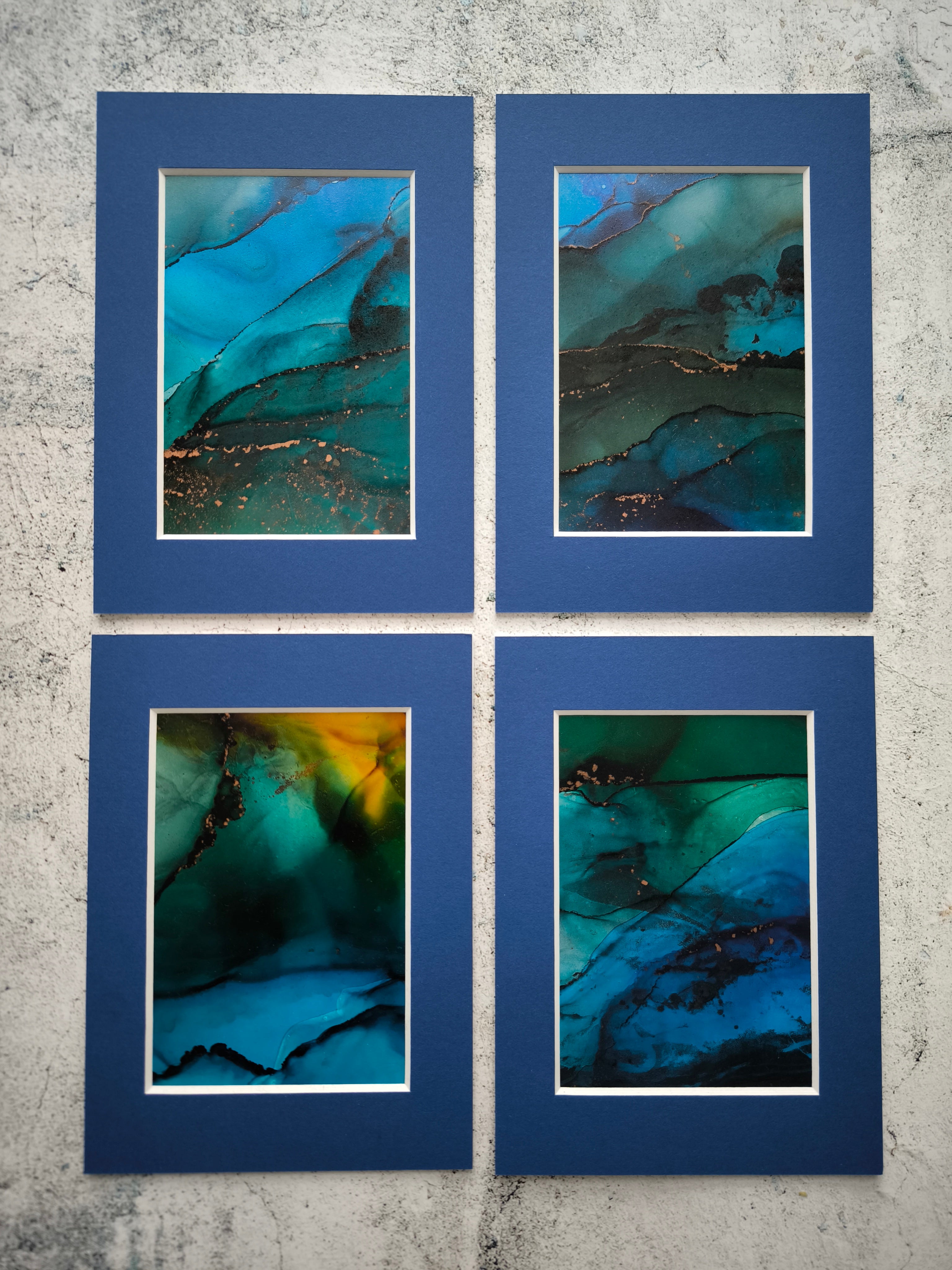 Nordlicht Serie blaues Passepartout