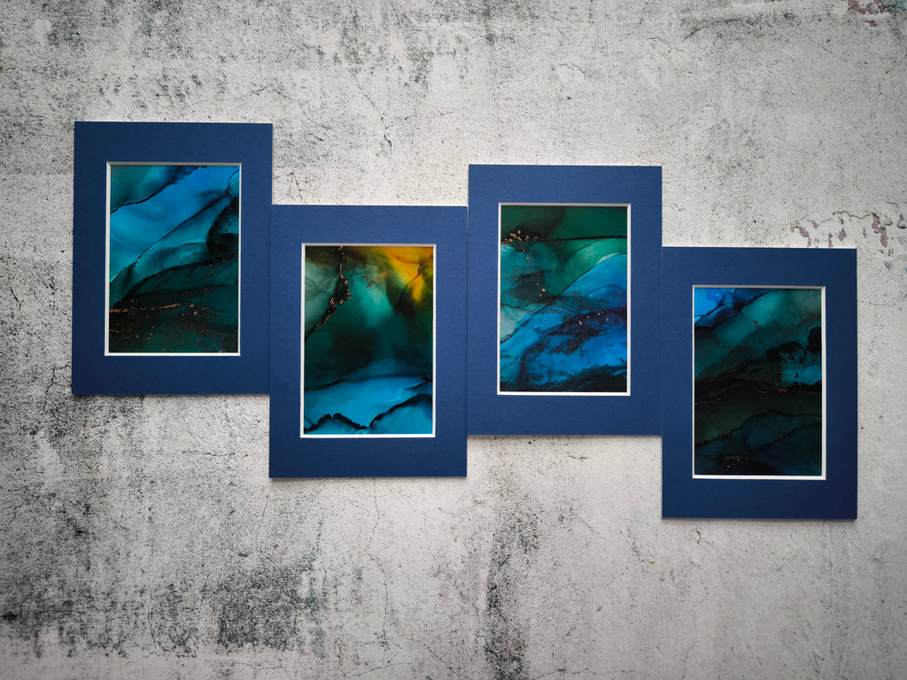 Nordlicht Serie blaues Passepartout