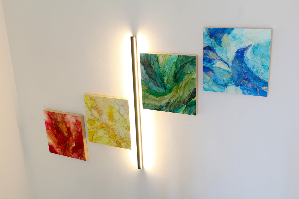 Holzkörper 40x40cm Blau