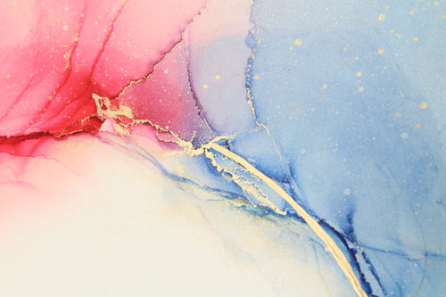 Farbfokus | Kunstwerk aus Alkoholtinte & Gold Highlights