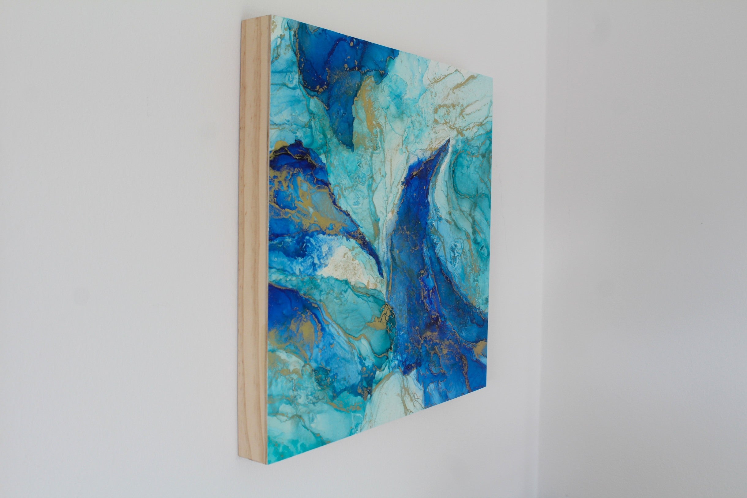 Holzkörper 40x40cm Blau